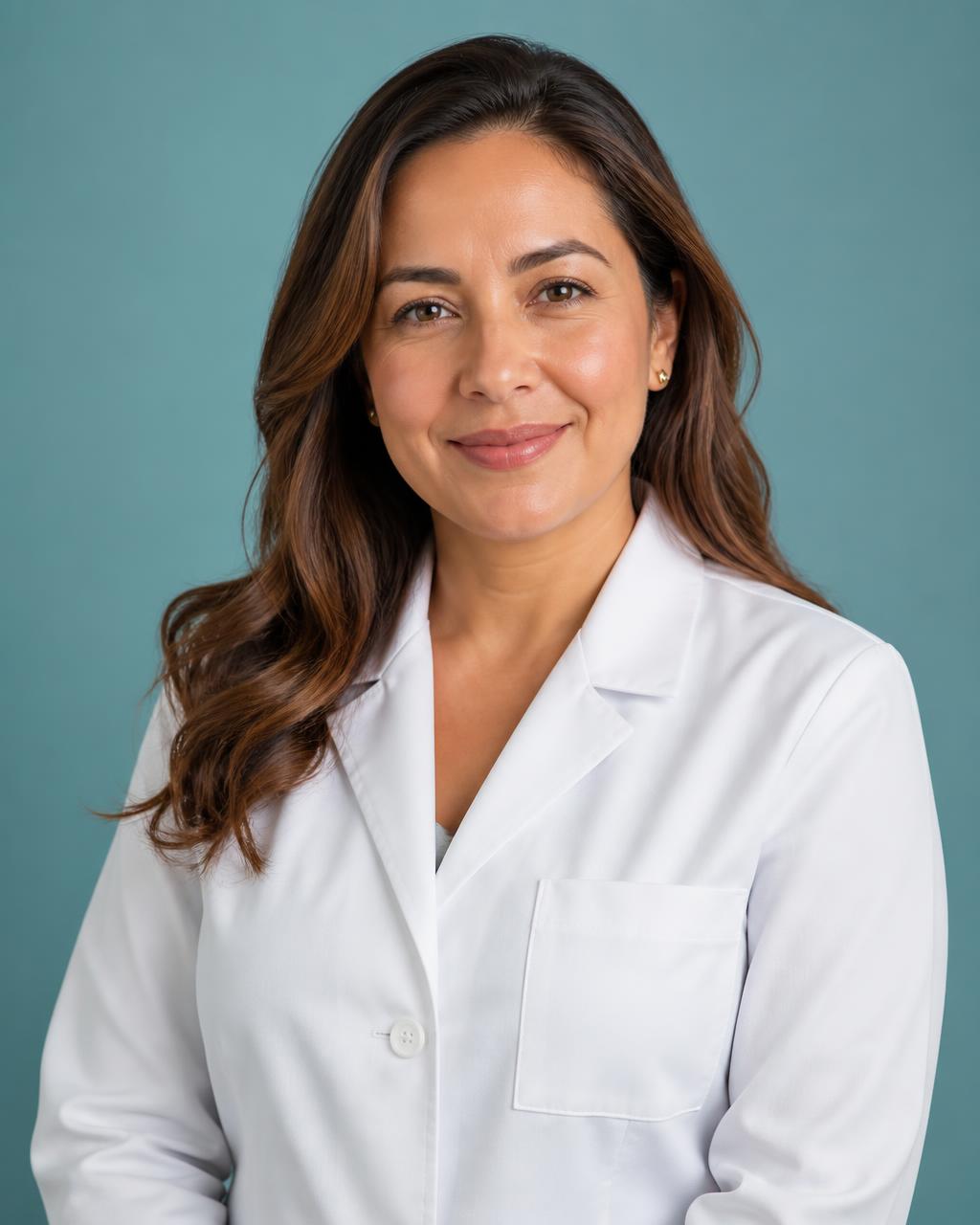 Retrato de la Dra. Mary Angela Regan Bueno, dermatóloga